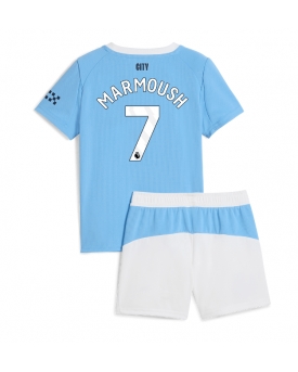 Billige Fotballdrakt Manchester City Omar Marmoush #7 Replika Hjemmedraktsett Barn 2025-26 Kortermet (med bukser)